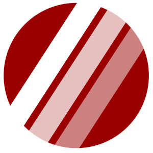 Red circle with three diagonal lines