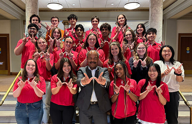 Dean Wilcots with 2024 Dean's Ambassadors.