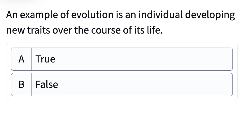 True or False question in Top Hat interface. Detailed description in caption. 